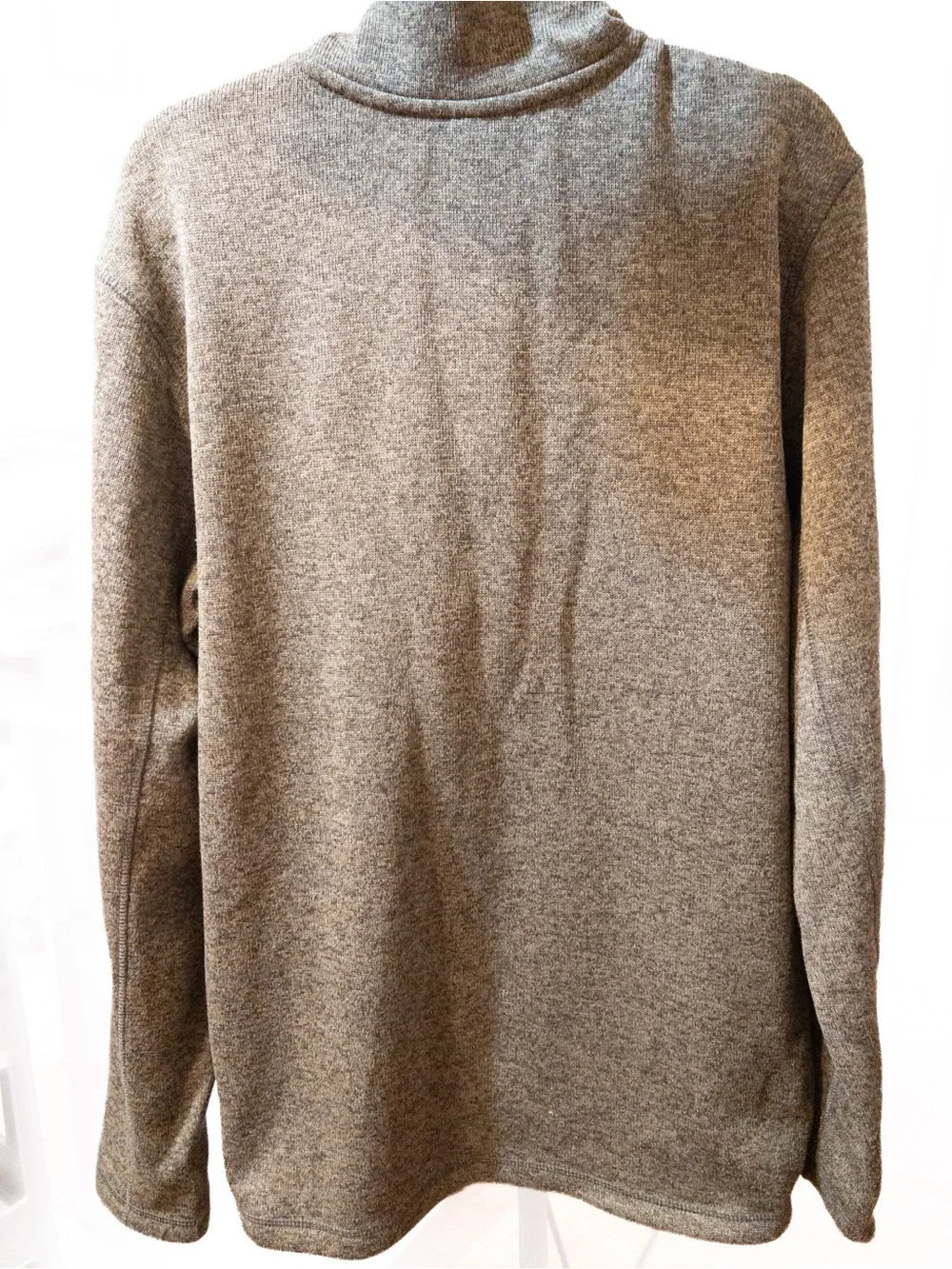 Eddie Bauer Men’s Tall Large Brown Heather 1/4 Zip Pullover Sweater Fleece
